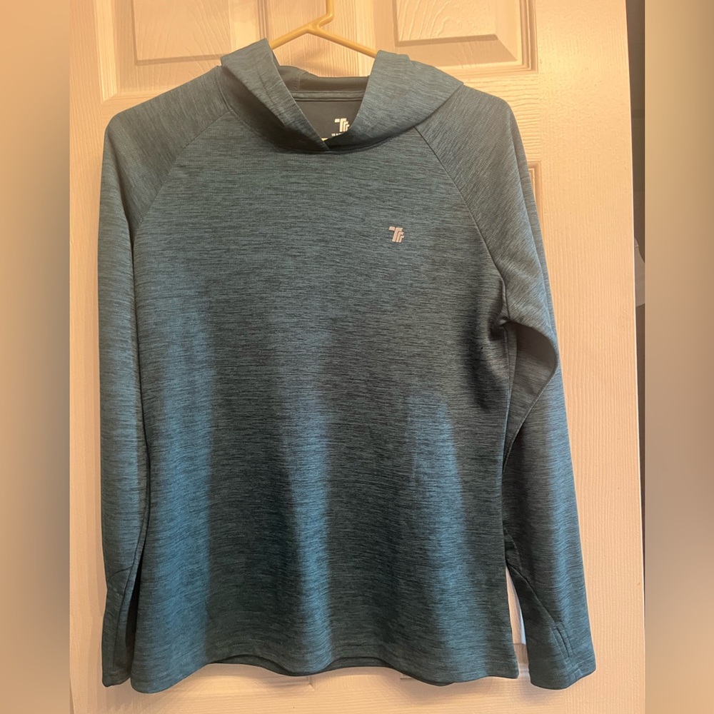 Teal blue  heather  athletic hoodie